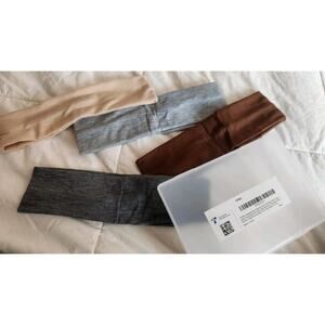 Lot 4: Women's TERSE Hair Bands Soft Stretch Grey, Beige, Brown